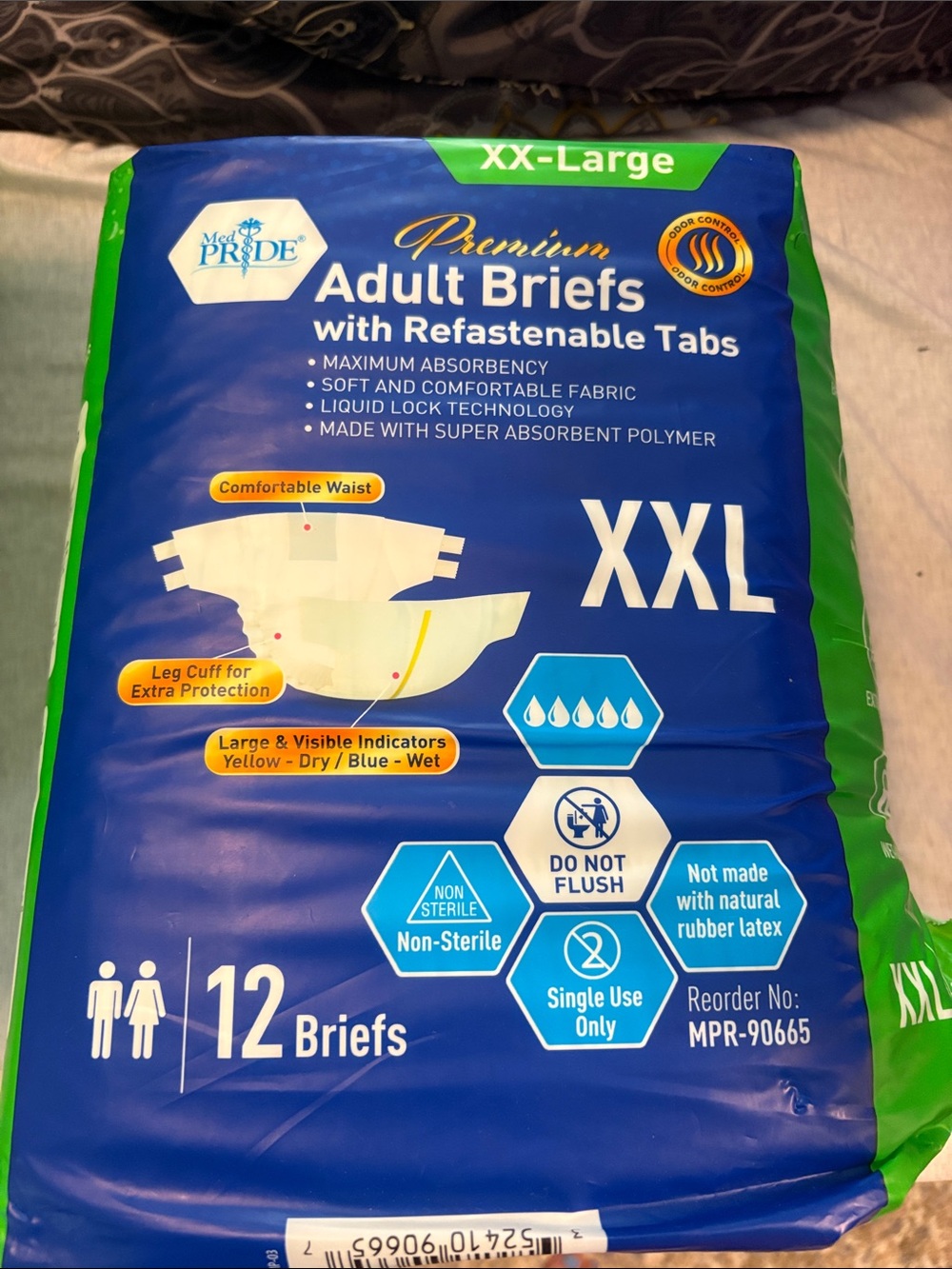 MedPride Med Pride XXL adult briefs unisex 12 per pack